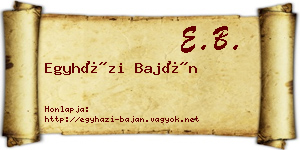Egyházi Baján névjegykártya